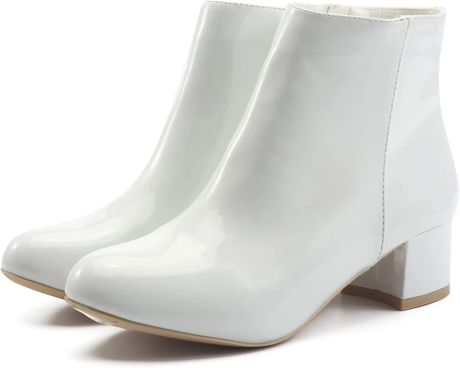 LIURUIJIA Women's Suede Ankle Boots Low Heel Leather Booties Side Zippers Round Toe Short Boots