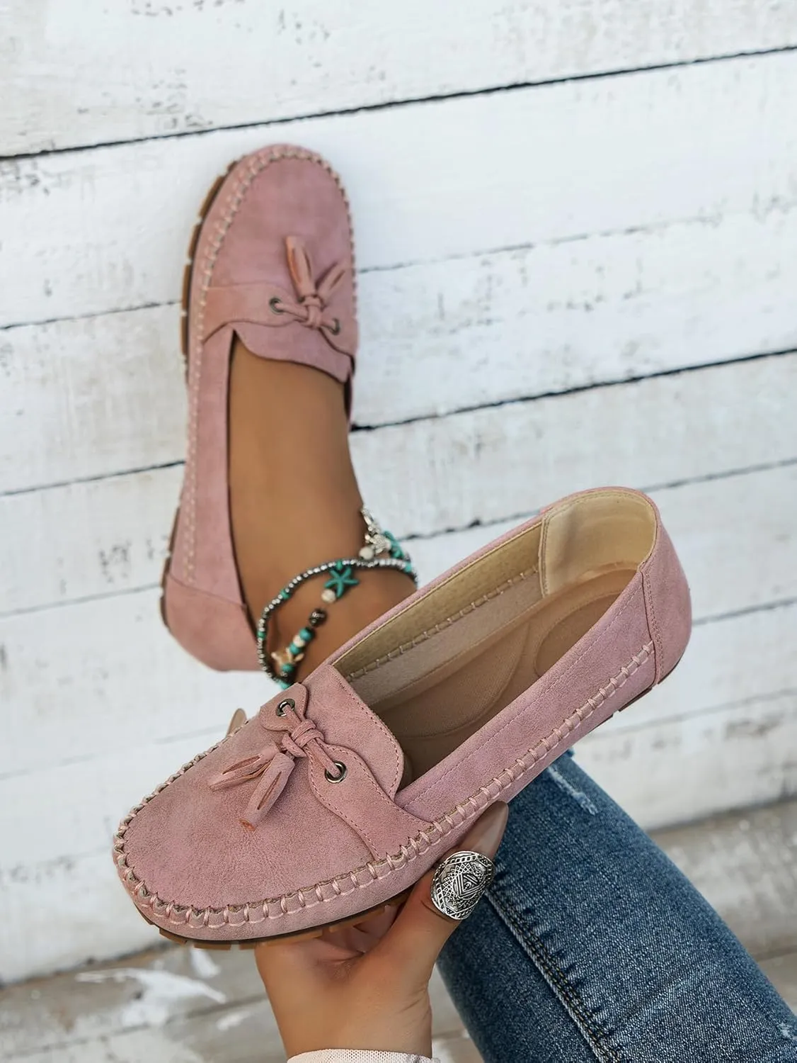 Loafers for Women Business Casual Flats Shoes Comfortable Lightweight Penny Loafers Slip On Work Flats Dress Shoes