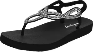 Lowkeyray Women's Summer Sandals womens Flat Sandals Whith Sequins