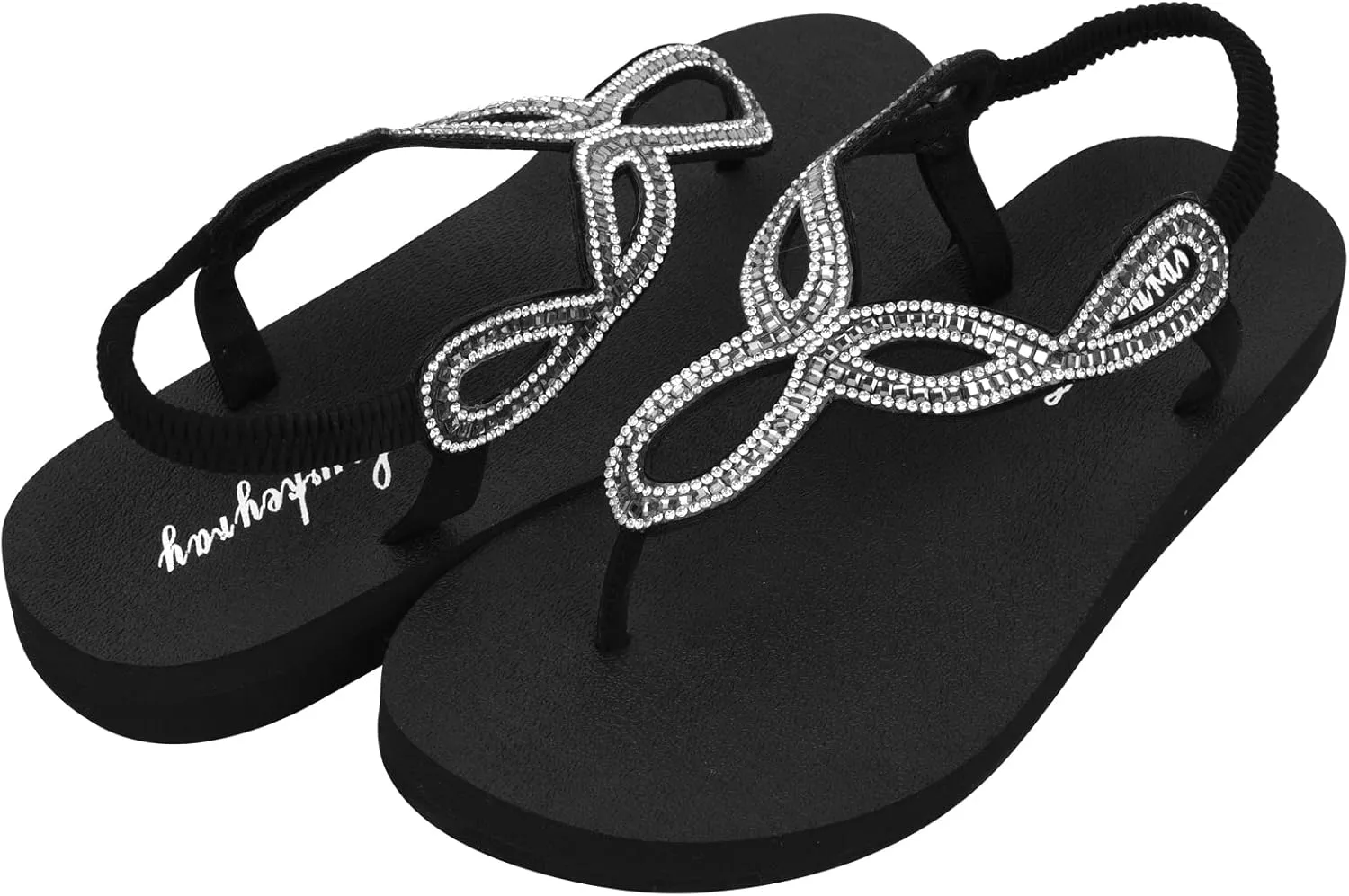 Lowkeyray Women's Summer Sandals womens Flat Sandals Whith Sequins
