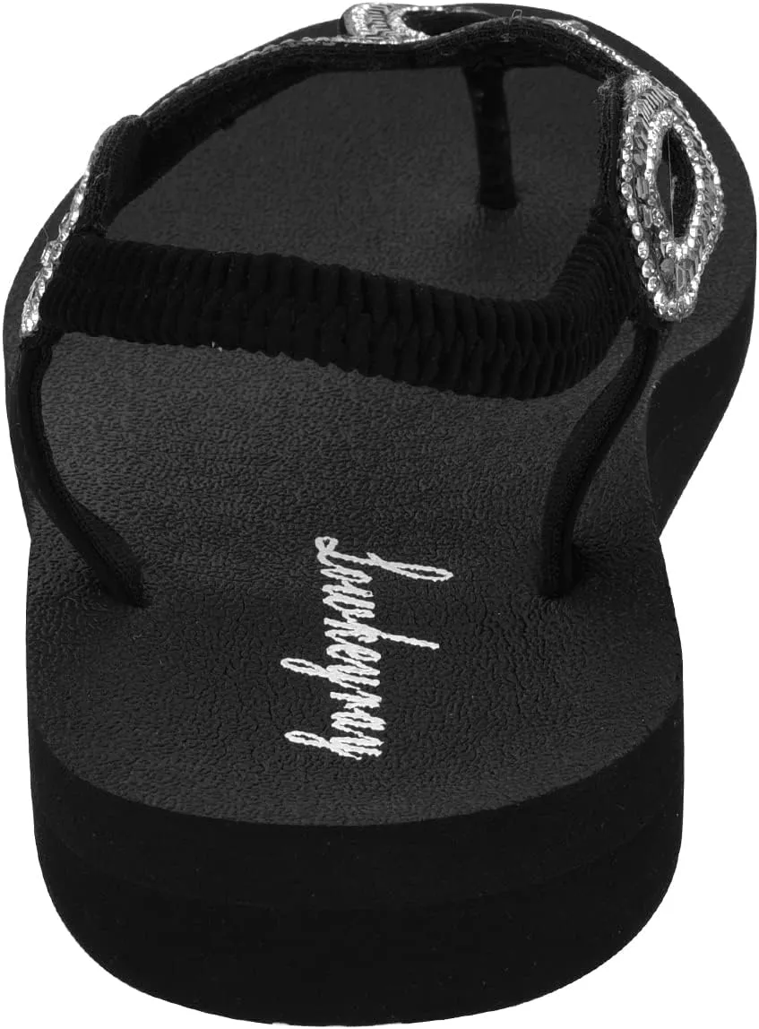 Lowkeyray Women's Summer Sandals womens Flat Sandals Whith Sequins