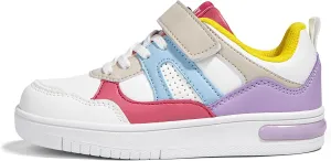 LUCKY STEP Kid's Sneakers School Running Loafers Low Top Walking Tennis Casual Shoes Strap Athletic Fashion Sneakers for Children/Boys/Girls