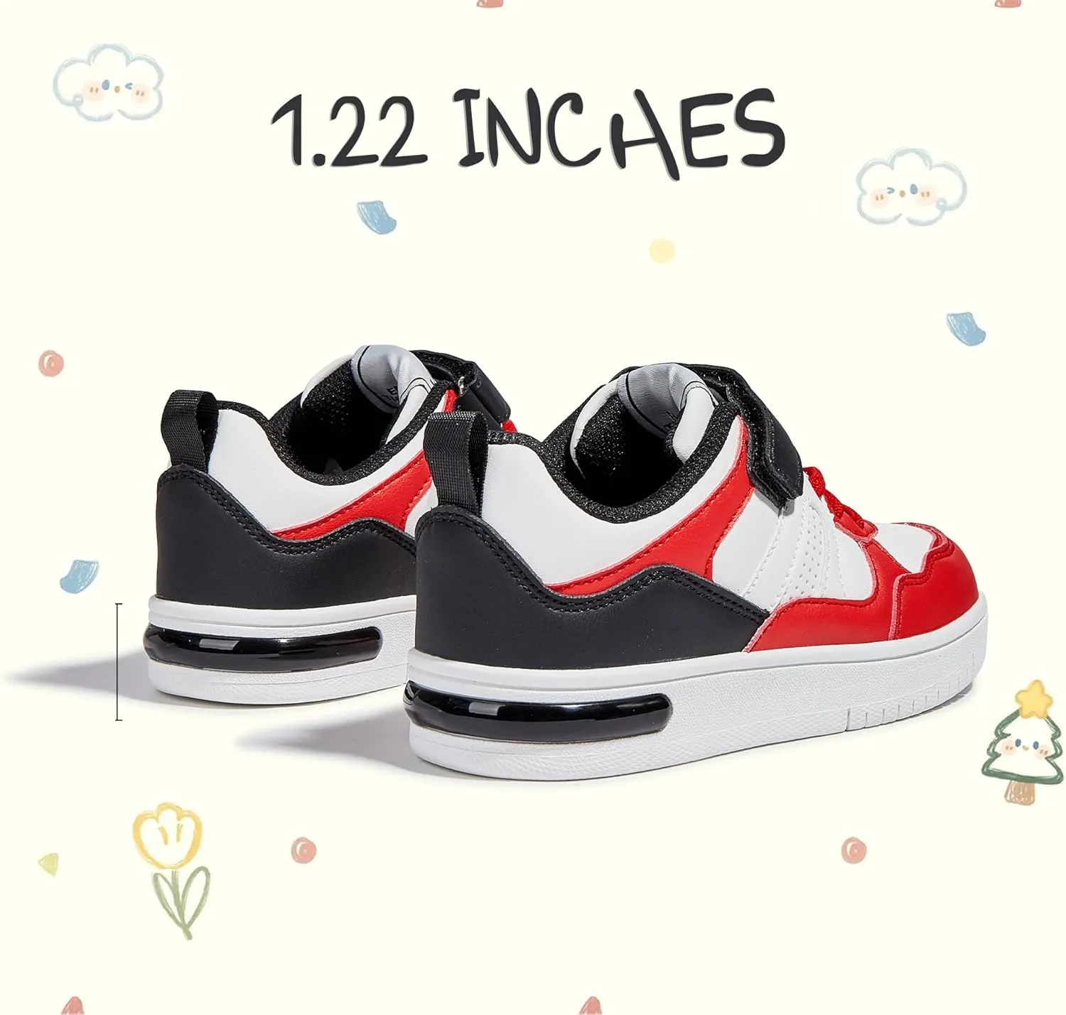 LUCKY STEP Kid's Sneakers School Running Loafers Low Top Walking Tennis Casual Shoes Strap Athletic Fashion Sneakers for Children/Boys/Girls
