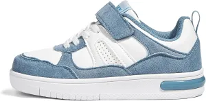LUCKY STEP Kid's Sneakers School Running Loafers Low Top Walking Tennis Casual Shoes Strap Athletic Fashion Sneakers for Children/Boys/Girls