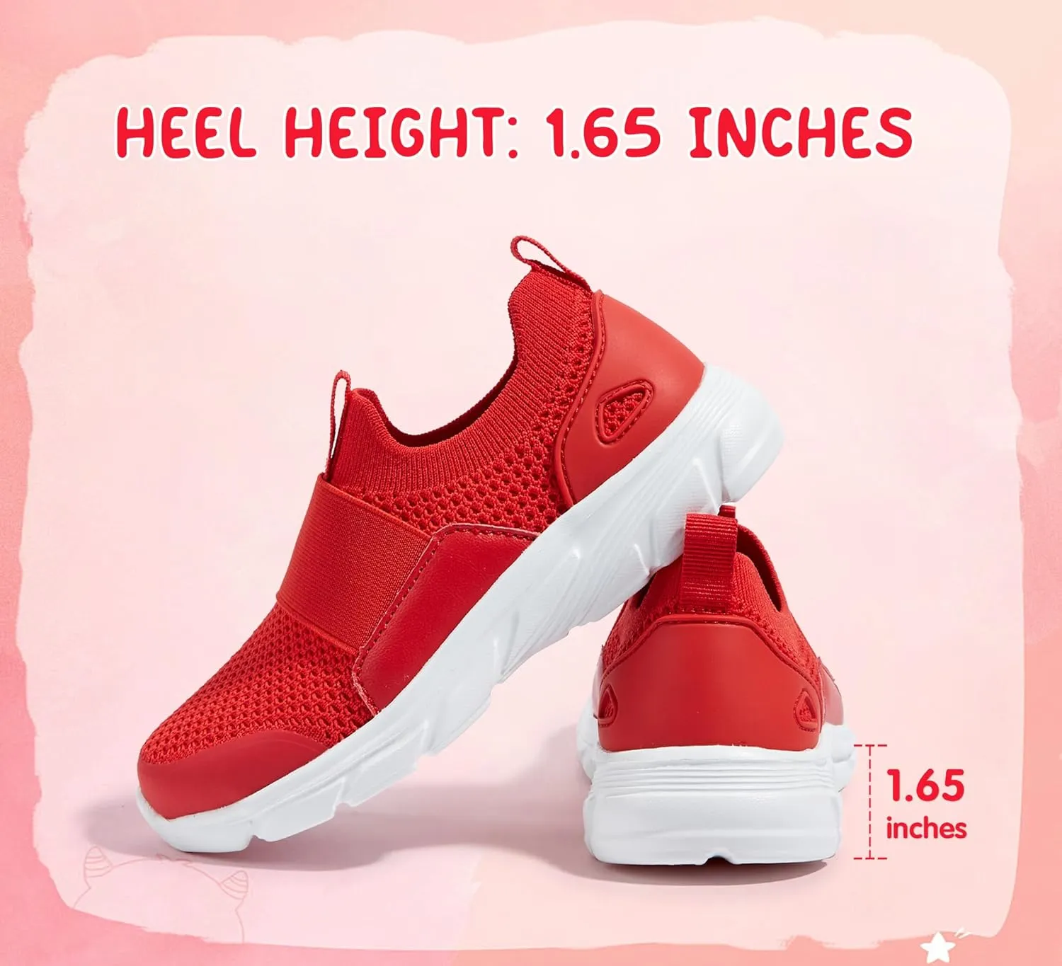 LUCKY STEP Little Kids Sneakers Breathable Mesh Walking Shoes Slip On Lightweight Athletic Trainers for Boys Girls