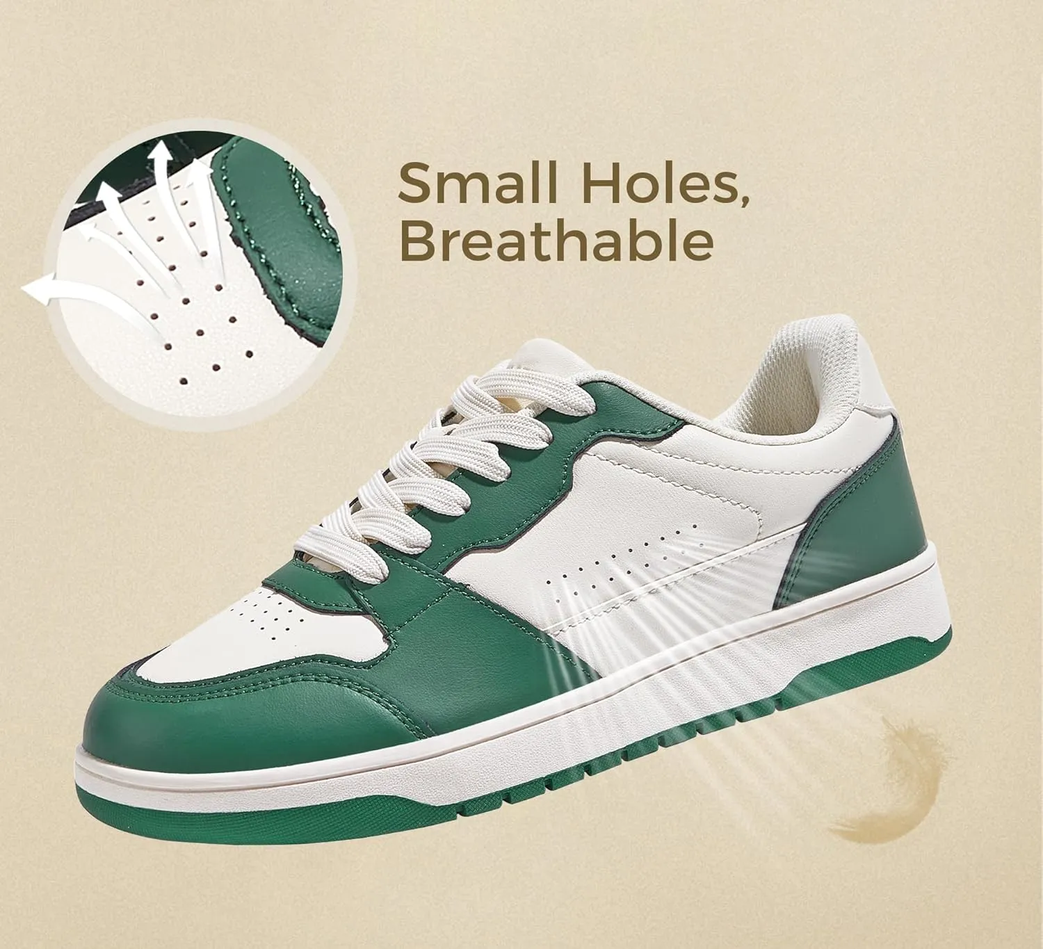 LUCKY STEP Men's Fashion Sneakers Lace Up Casual Low Top Anti-Slip Tennis Skateboard Basketball Walking Shoes