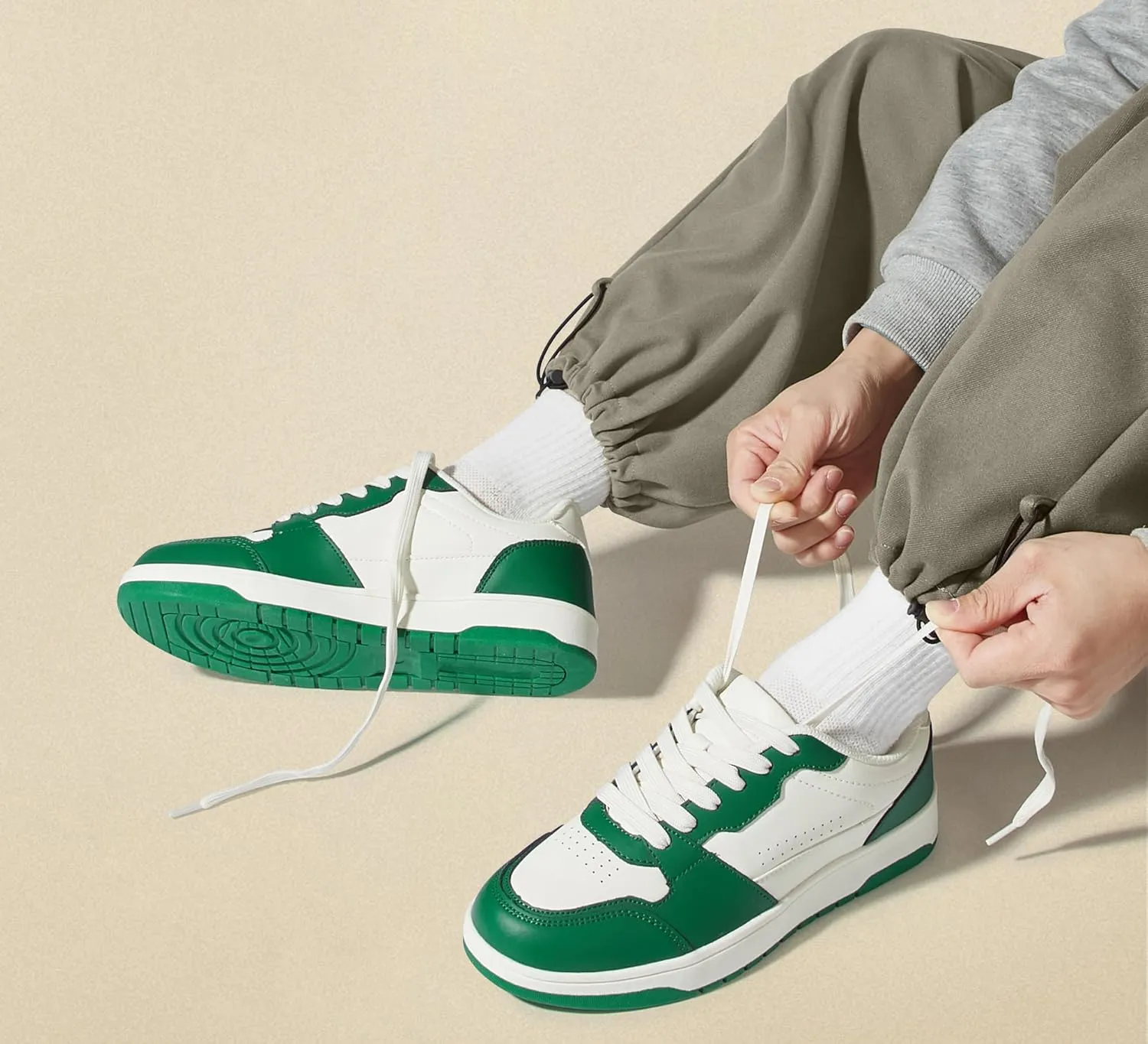 LUCKY STEP Men's Fashion Sneakers Lace Up Casual Low Top Anti-Slip Tennis Skateboard Basketball Walking Shoes