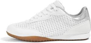 LUCKY STEP Women's Fashion Tennis Sneakers Casual Low Top Retro Lace-up Stylish Travel Lifestyle Trendy Walking Shoes