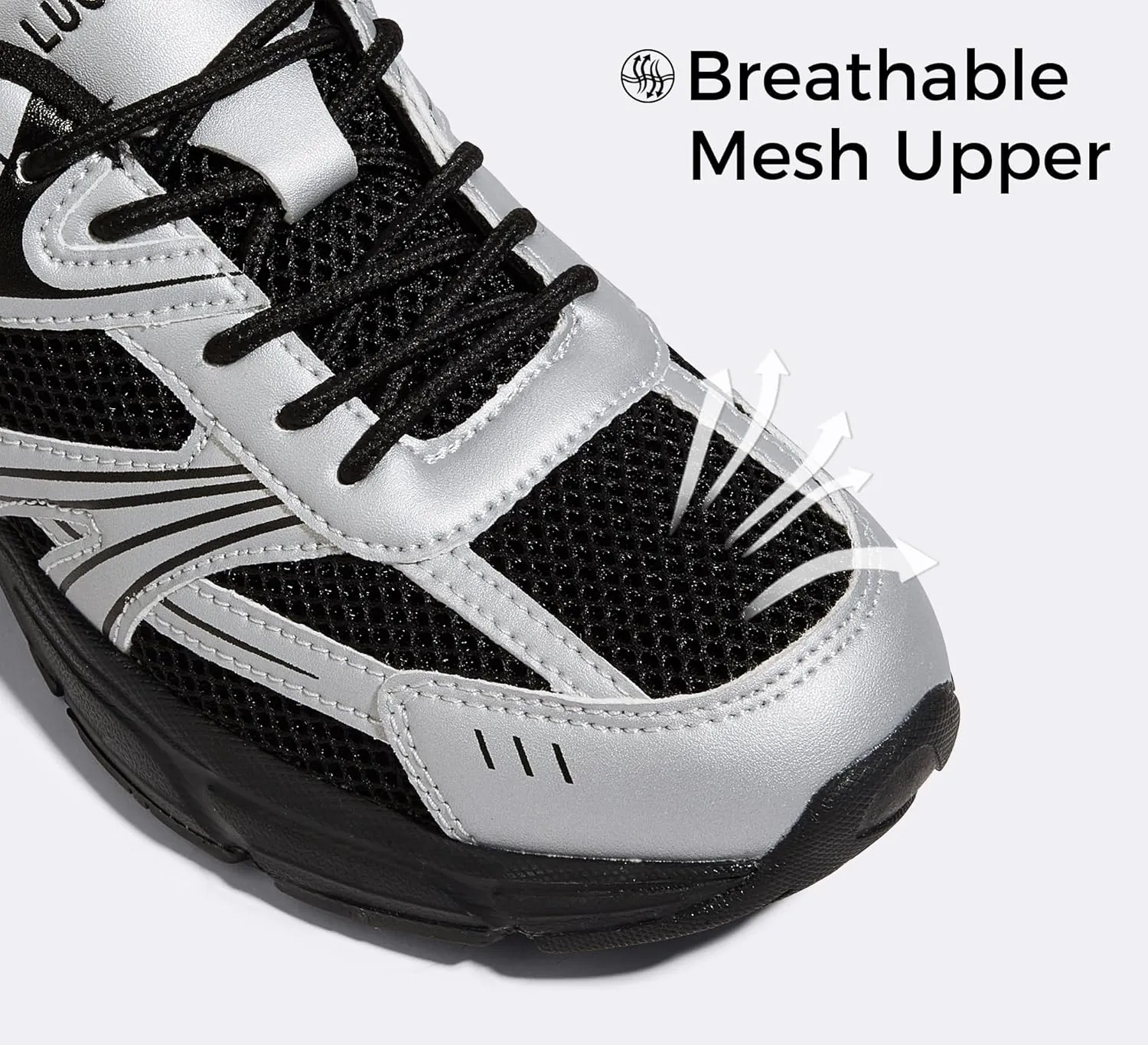 LUCKY STEP Women's Mesh Casual Fashion Sneakers Lace Up Lightweight Running Shoes Non Slip Breathable Chunky Shoes
