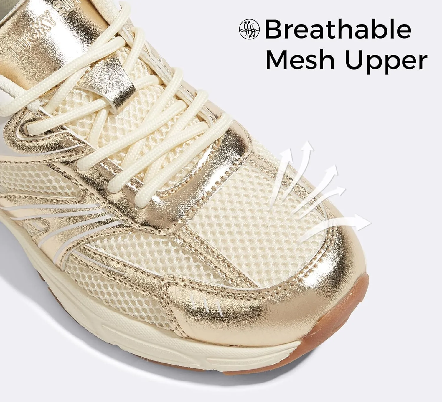 LUCKY STEP Women's Mesh Casual Fashion Sneakers Lace Up Lightweight Running Shoes Non Slip Breathable Chunky Shoes