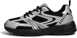 LUCKY STEP Women's Mesh Casual Fashion Sneakers Lace Up Lightweight Running Shoes Non Slip Breathable Chunky Shoes
