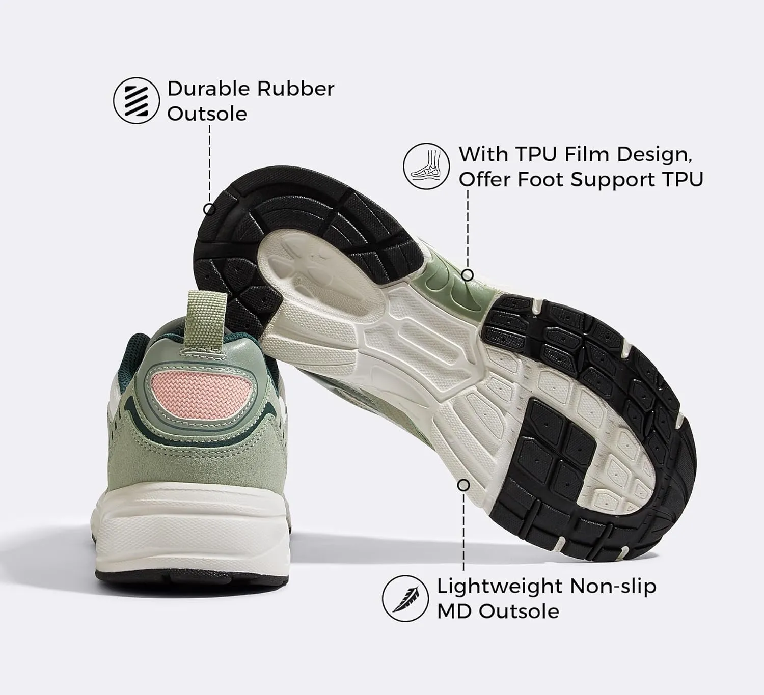 LUCKY STEP Women's Mesh Casual Fashion Sneakers Lace Up Lightweight Running Shoes Non Slip Breathable Chunky Shoes