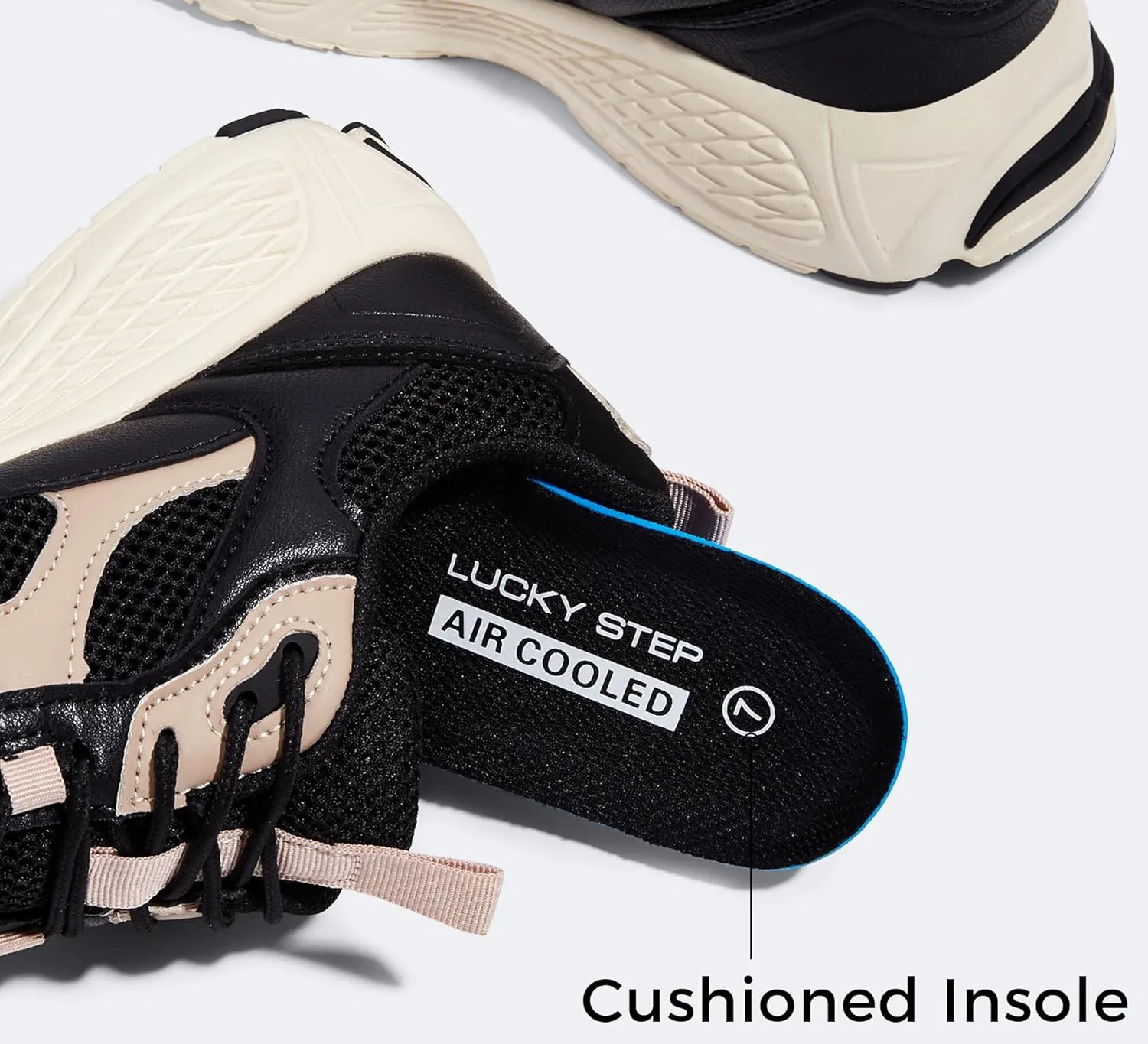 LUCKY STEP Women's Platform Chunky Fashion Sneakers Mesh Casual Running Tennis Workout Sport Work Trendy Athletic Walking Shoes