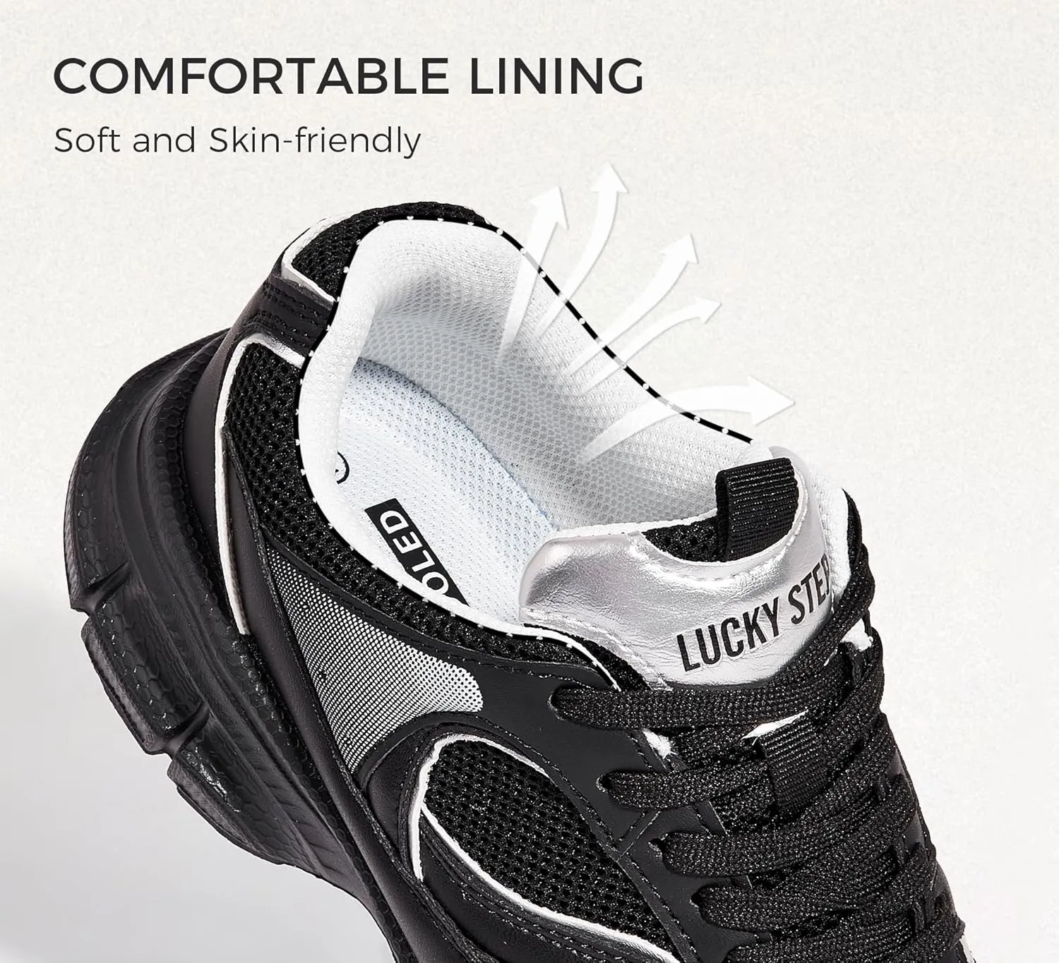 LUCKY STEP Women's Running Shoe Platform Chunky Walking Sneakers Breathable Mesh Comfy Lightweight Fashion Casual Tennis Dad Shoes