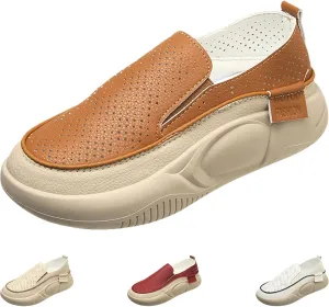 Lurebest Shoes for Women, Biscalo Loafers Orthopedic Walking Shoes for Women, Soft Soled Pure Cowhide Corrective Loafers