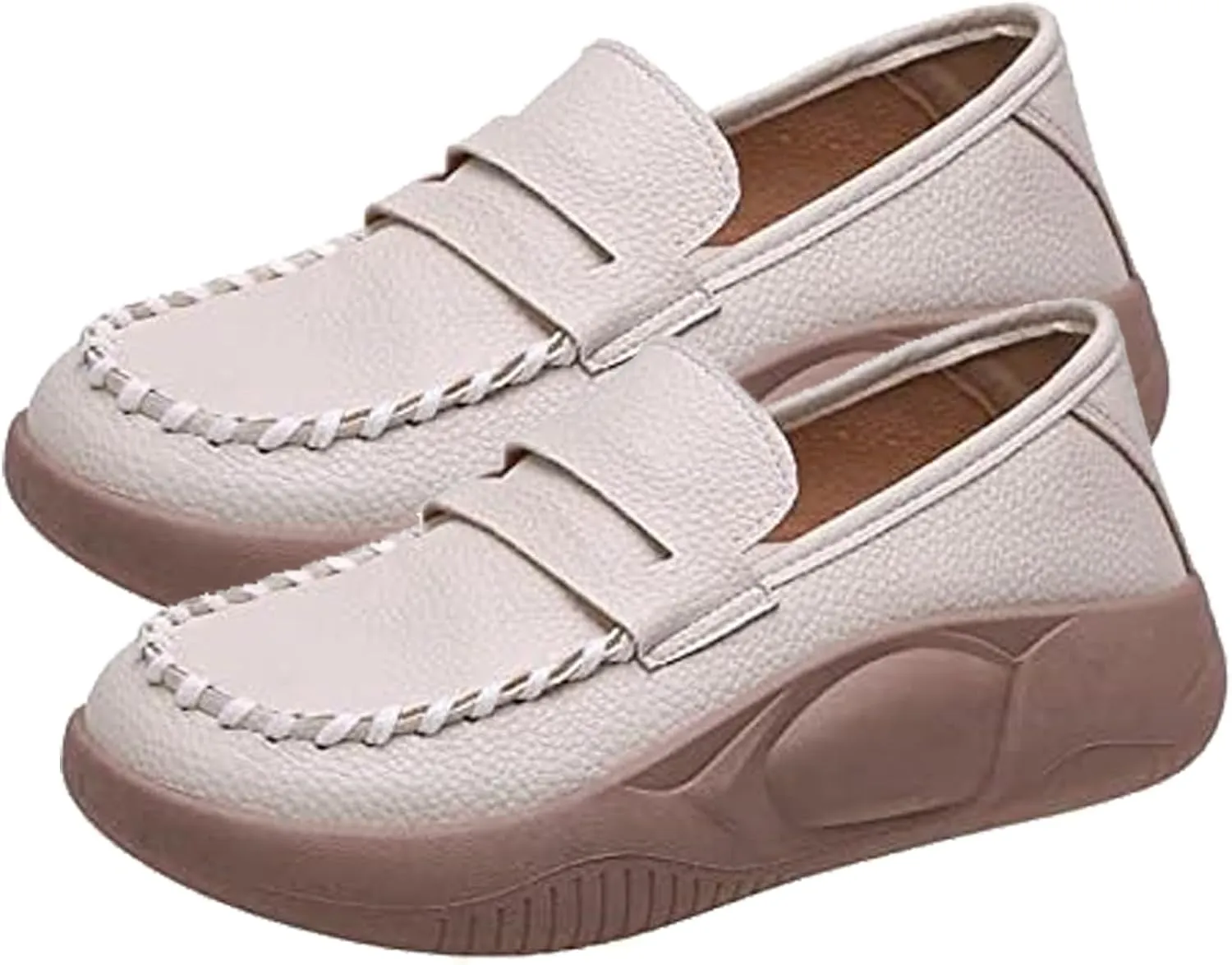 Lurebest Shoes for Women,Soft Soled Pure Cowhide Corrective Loafers for Women,Women's Thick Soled Platform Sports Shoes