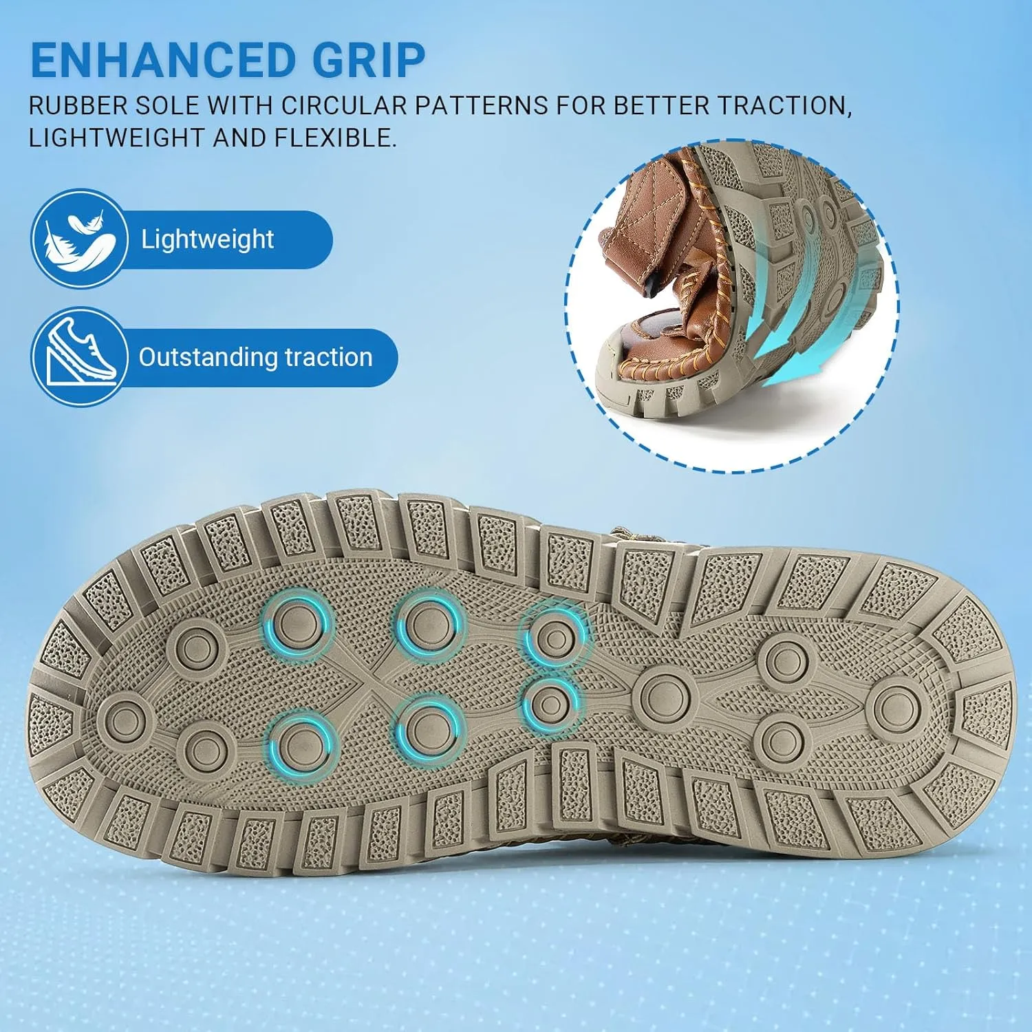 MAIZUN Men's Leather Sandals Summer Closed Toe Sandal Outdoor Fisherman Beach Shoes Hiking Walking Shoes for Adjustable Breathable