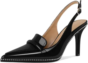 Mallyteeds Women's Slingback Heels Pointed Toe Stiletto High Heel Loafer Pump Shoes 3.5 Inches