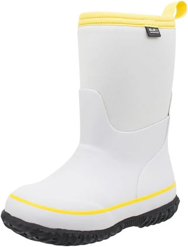 MCIKCC Kids Waterproof Rain Boots,High Snow Boots for Toddler Boys Girls,Textile Rubber Sole
