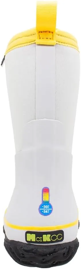 MCIKCC Kids Waterproof Rain Boots,High Snow Boots for Toddler Boys Girls,Textile Rubber Sole