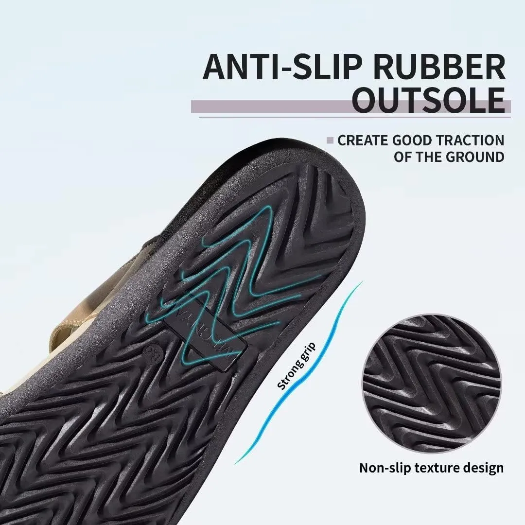 MEGNYA Comfortable Women's Walking Sandals, Arch Support Slides for Plantar Fasciitis Flat Feet, Casual Adjustable Strap Sandals for Orthopedic