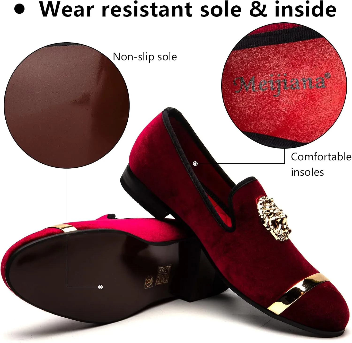 Meijiana Men's Fashion Classic Loafers Luxury Loafer Shoes and Weeding Dress Shoes for Men