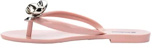 Melissa Harmonic Eclipse Womens Fashion Sandals - Dressy Flip Flops with Metallic Bow - Lightweight PVC, Flexible Design - Summer Sandals for Women, Flat & Flexible