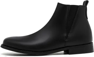 MEMON Womens Black Chelsea Boots,Suede Booties Low Heel,Casual Elastic Ankle Boots,Slip On Dress Boots For Women