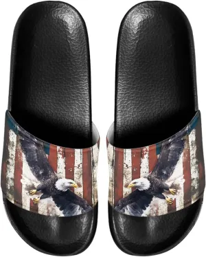 Men House Sandals Summer Non Slip Beach Pool Party Sandals Shoes Lightweight Indoor Outdoor Slipper Black Sole Size 5-14