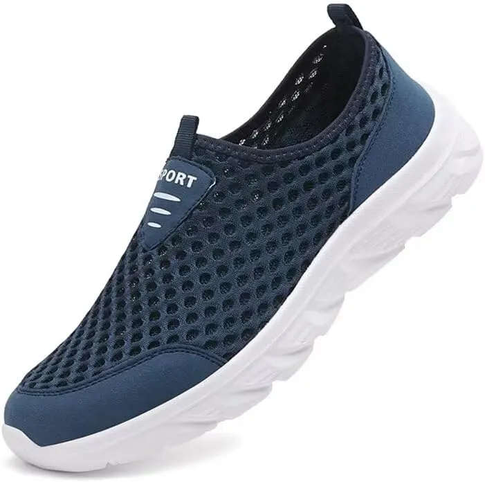 Men Non Slip Lightweight Walking Sneakers for Summer Sport Travel Aqua