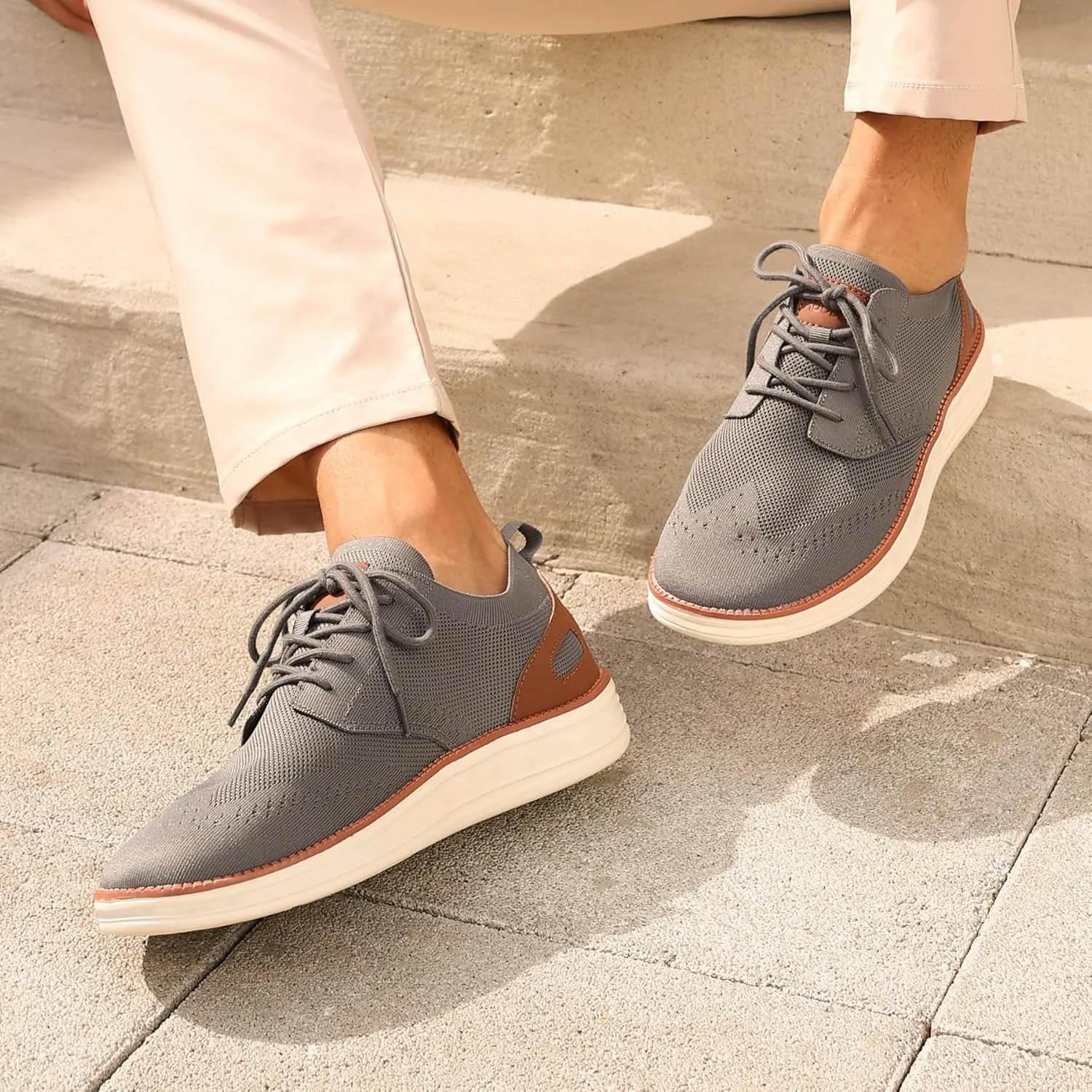 Men's Breeze Casual Sneakers Oxfords Lace-Up Lightweight Walking Shoes