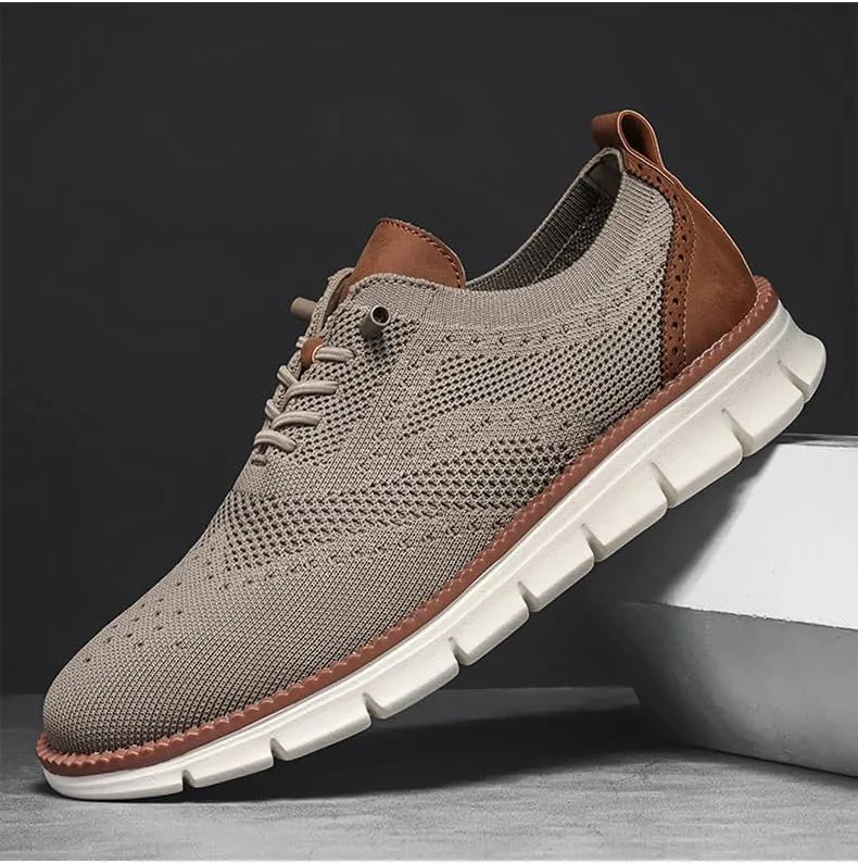 Mens Breeze Oxfords Lace Up Lightweight Comfortable Dress Mesh Sneakers Extra Wide Business Casual Walking Urban