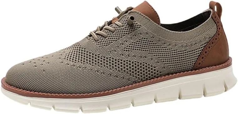 Mens Breeze Oxfords Lace Up Lightweight Comfortable Dress Mesh Sneakers Extra Wide Business Casual Walking Urban