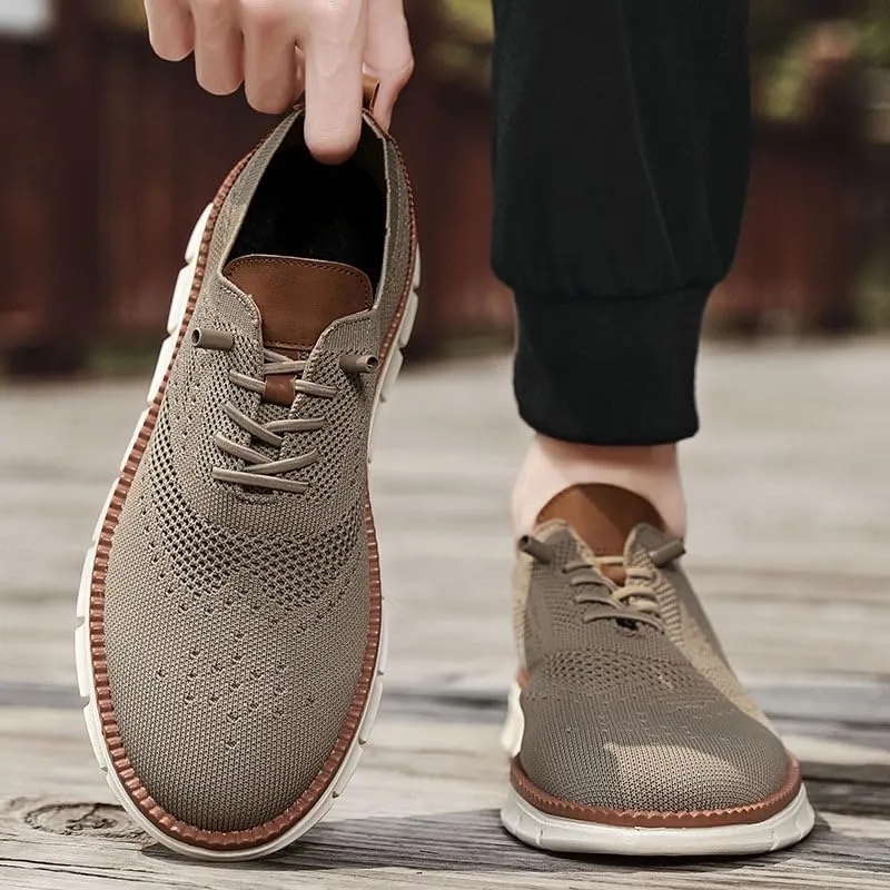 Mens Breeze Oxfords Lace Up Lightweight Comfortable Dress Mesh Sneakers Extra Wide Business Casual Walking Urban