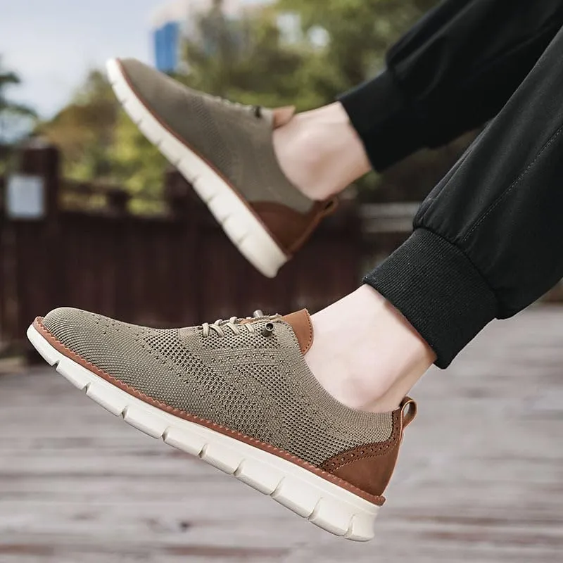 Mens Breeze Oxfords Lace Up Lightweight Comfortable Dress Mesh Sneakers Extra Wide Business Casual Walking Urban