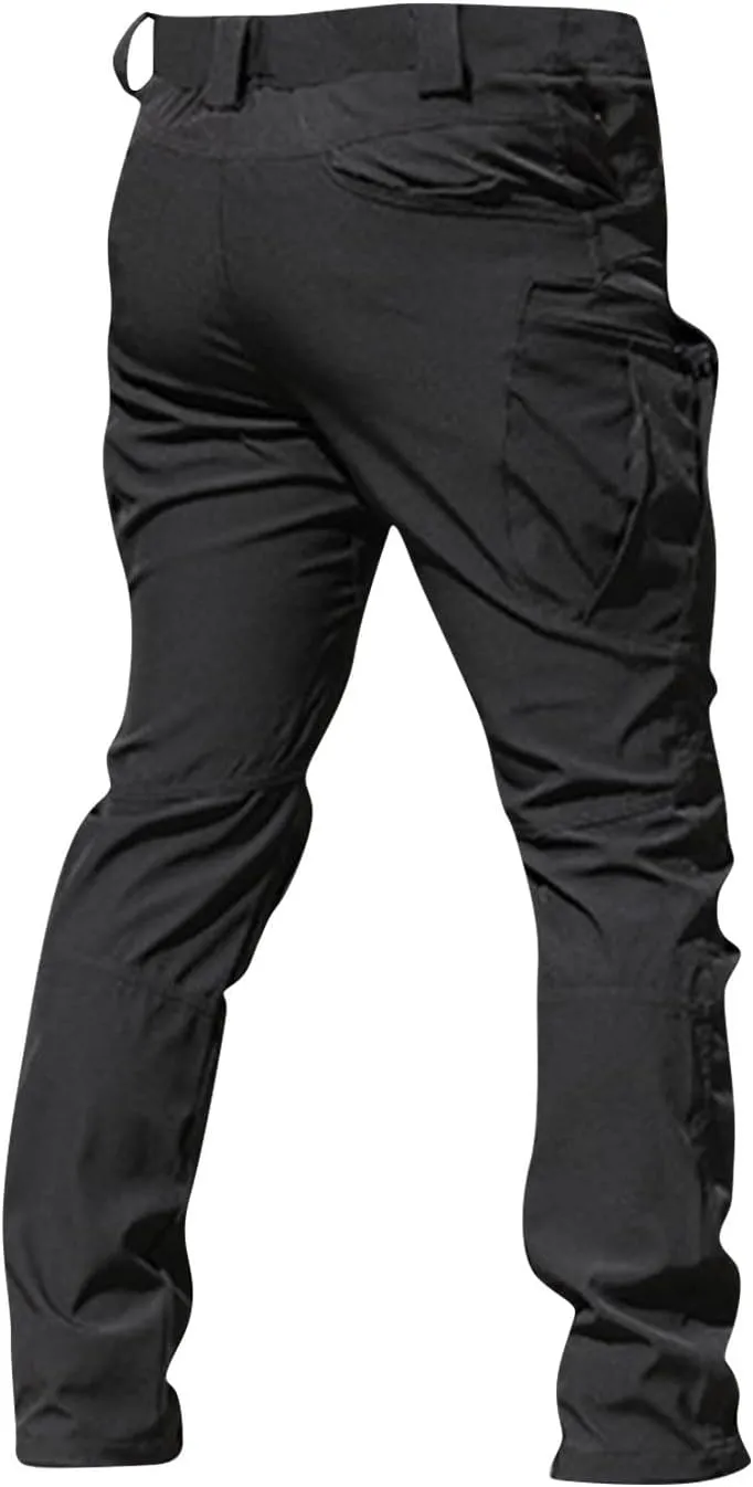Mens Cargo Pants Water Resistant Relaxed Fit Hiking Work Pants Multi Pockets Ripstop Flex Baggy Camo Tactical Pants