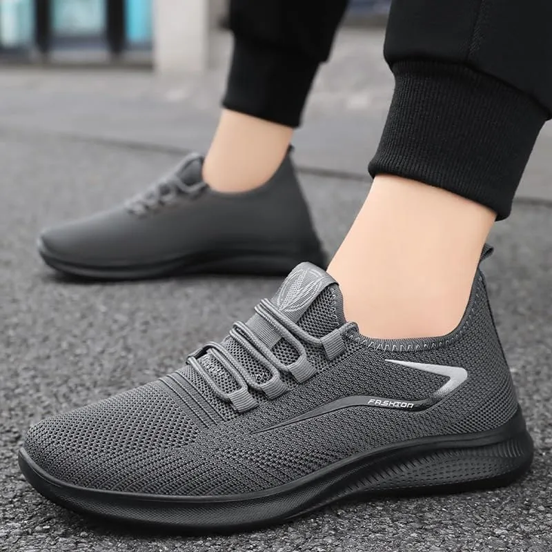 Men's Casual Dress Oxfords Shoes Breathable Knit Mesh Sneakers Lightweight Comfortable Walking Shoes Fitness Tennis Footwear