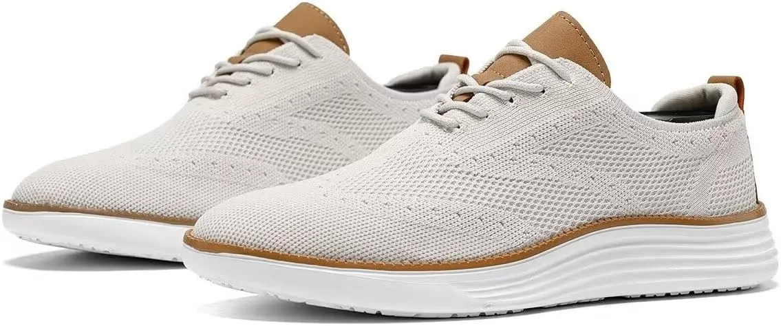 Mens Casual Dress Sneakers Fashion Walking Mesh Oxfords Shoes Business Work Lightweight Soft Sole