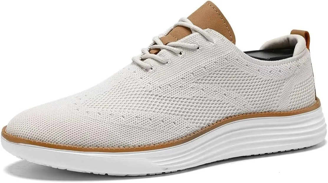 Mens Casual Dress Sneakers Fashion Walking Mesh Oxfords Shoes Business Work Lightweight Soft Sole
