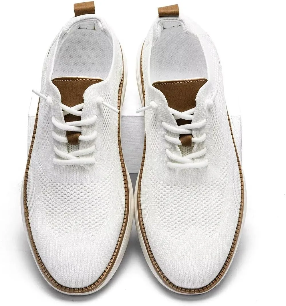 Mens Casual Dress Sneakers Fashion Walking Mesh Oxfords Shoes Business Work Lightweight Soft Sole