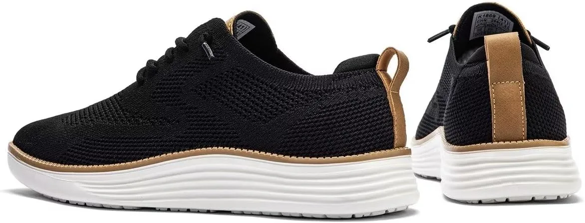 Mens Casual Dress Sneakers Fashion Walking Mesh Oxfords Shoes Business Work Lightweight Soft Sole