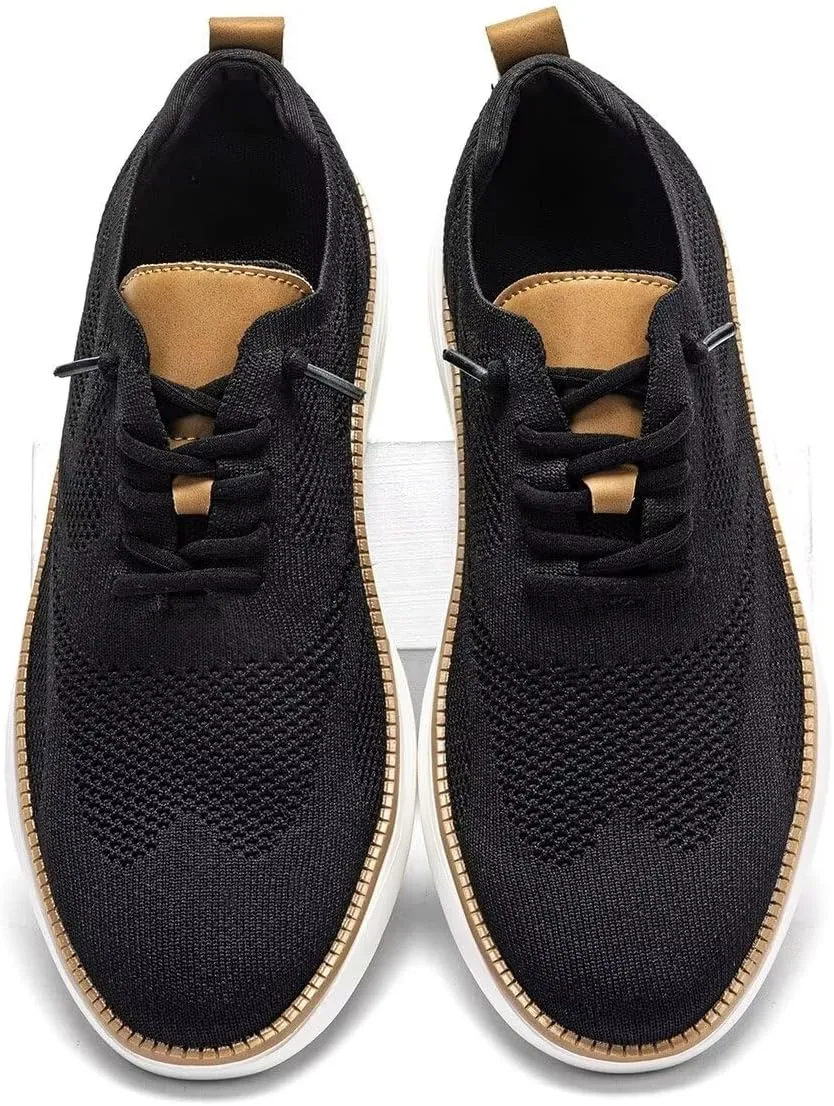 Mens Casual Dress Sneakers Fashion Walking Mesh Oxfords Shoes Business Work Lightweight Soft Sole