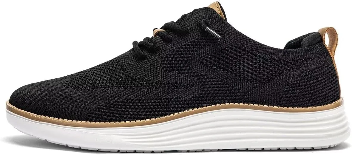 Mens Casual Dress Sneakers Fashion Walking Mesh Oxfords Shoes Business Work Lightweight Soft Sole
