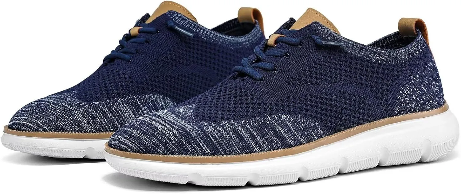 Mens Casual Dress Sneakers Fashion Walking Mesh Oxfords Shoes Business Work Lightweight Soft Sole