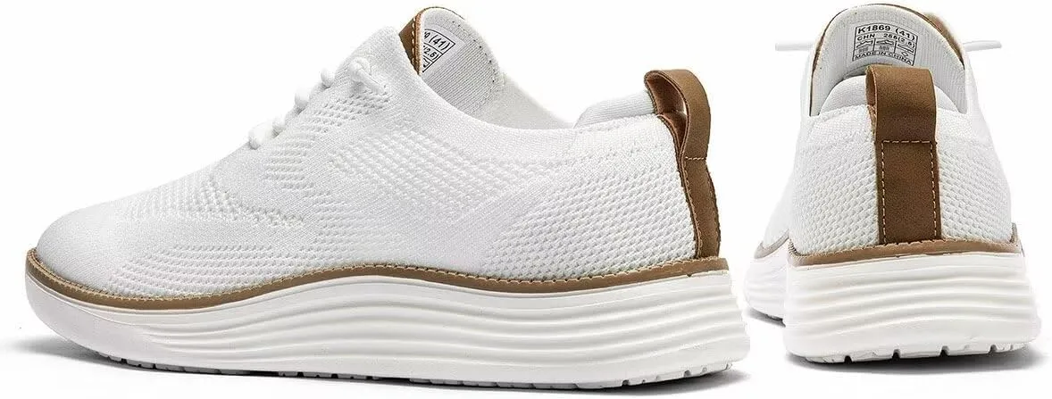 Mens Casual Dress Sneakers Fashion Walking Mesh Oxfords Shoes Business Work Lightweight Soft Sole