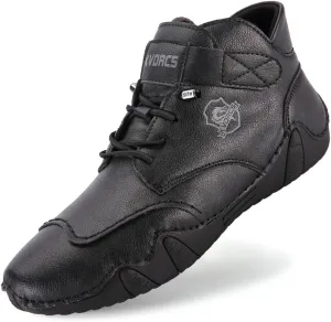 Mens Casual Leather Shoes Ankle Chukka Boots Slip On Mid top Walking Driving Loafer Lace-up Oxford Shoes