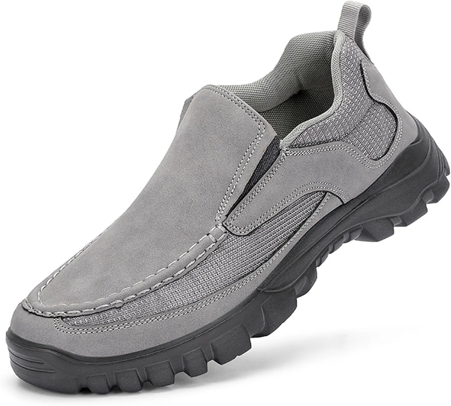 Men's Classic Leather Vintage Hand Sewn Walking Shoes Outdoor Comfortable Non-slip Breathable Driving Loafers