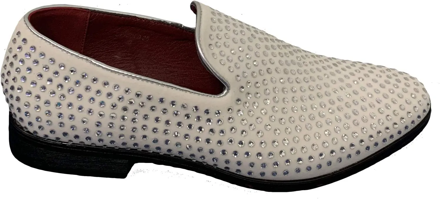 Men's Dress Shoes Rhinestone Loafers Stage Tuxedo Fashion Glitter Slip On Wedding Party