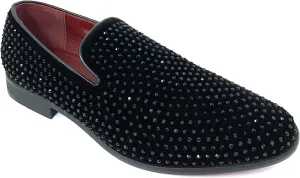 Men's Dress Shoes Rhinestone Loafers Stage Tuxedo Fashion Glitter Slip On Wedding Party