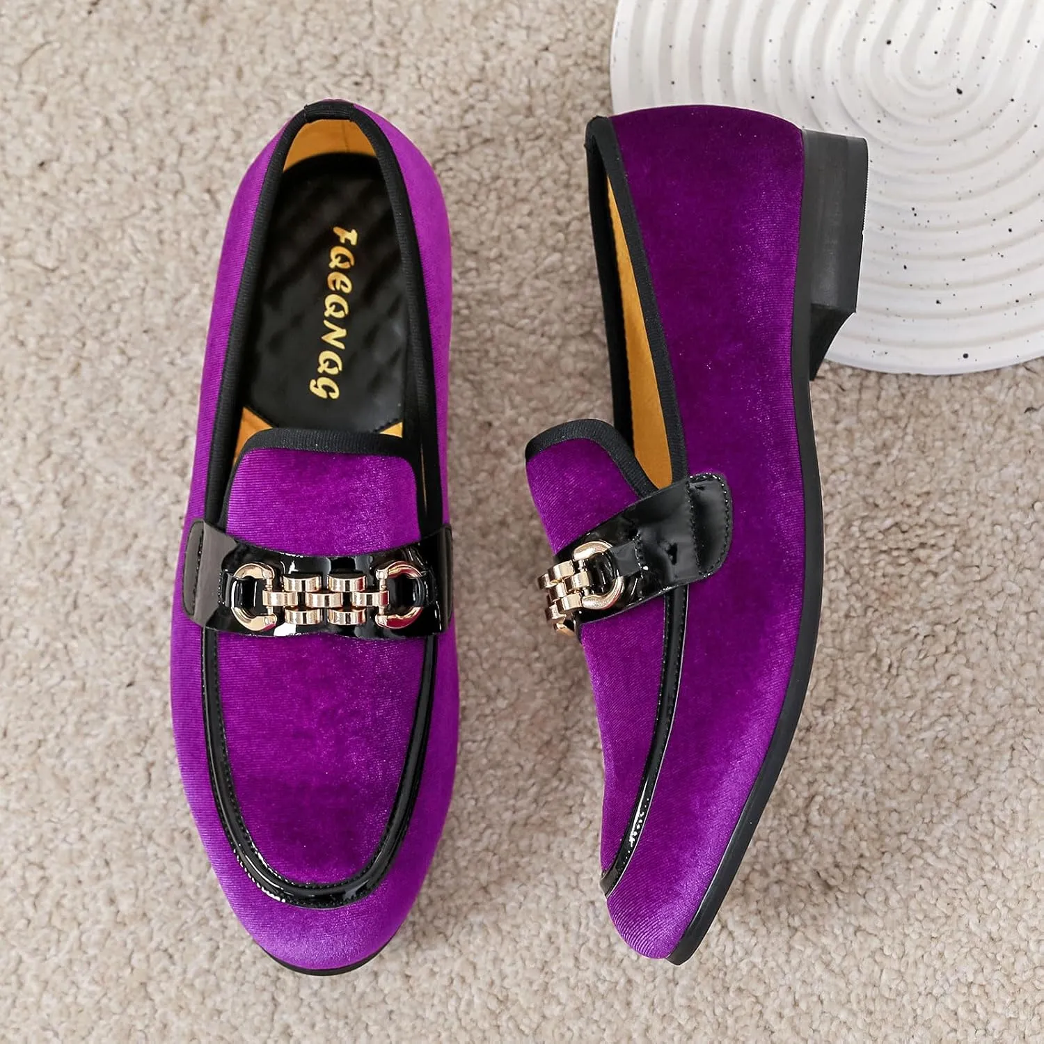 Men's Fashion Formal Velvet Loafers and Wedding Dress Shoes for Men, Penny Slip-On Smoking Luxury Men Casual Shoes
